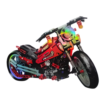 KIT DE BLOCOS DE MONTAR JIQILE MOTORCYCLE MOTO VERMELHA 432 PEÇAS 47104